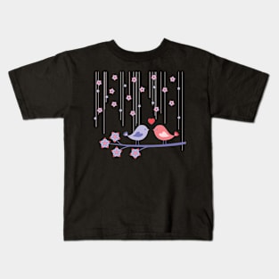 Love birds under the stars Kids T-Shirt